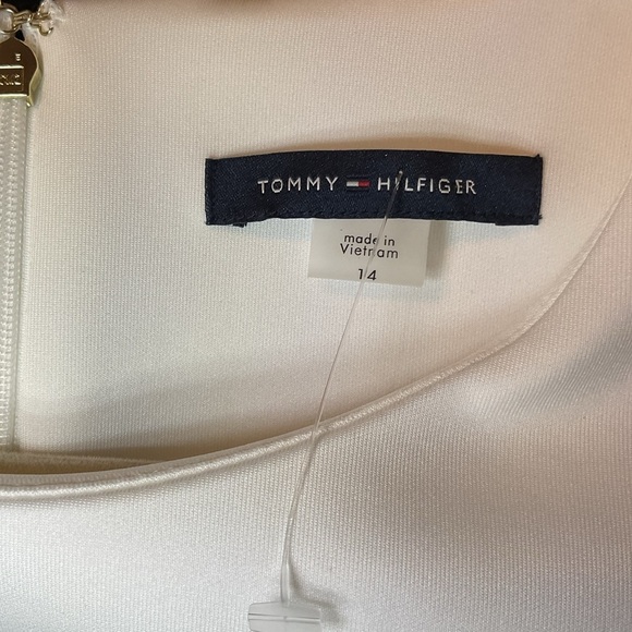 Tommy Hilfiger color block scuba asymmetrical sheath dress size 14 - Picture 3 of 10